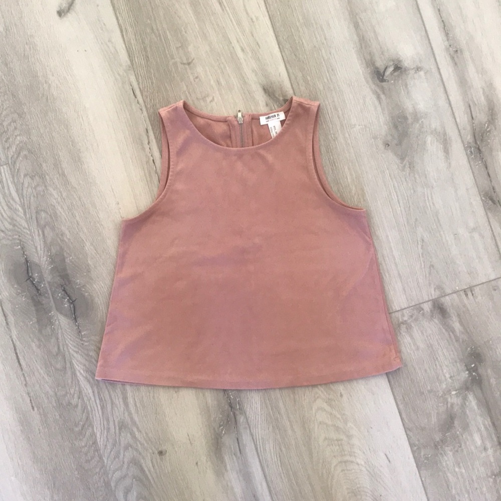 Forever 21 Crop Top Rose Gold Velvet Top